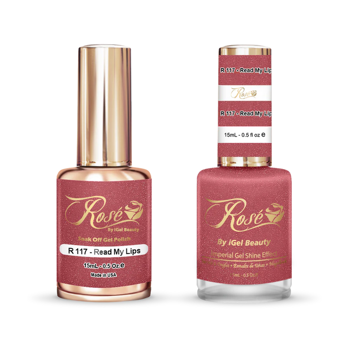 iGel 0.5oz, ROSE Collection, Gel Polish + Nail Lacquer, #117, Read My Lips