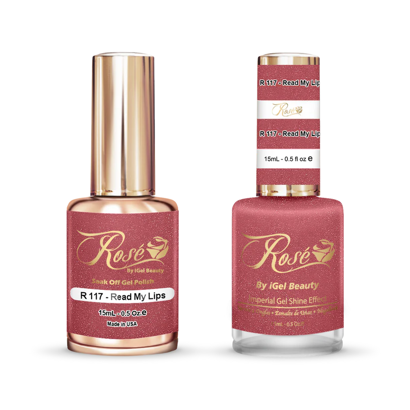 iGel 0.5oz, ROSE Collection, Gel Polish + Nail Lacquer, #117, Read My Lips