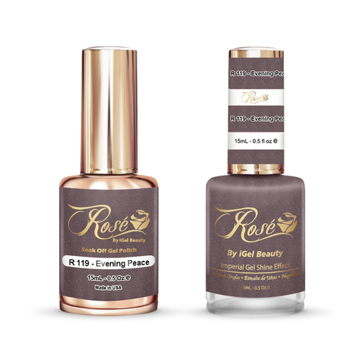 iGel 0.5oz, ROSE Collection, Gel Polish + Nail Lacquer, #119, Evening Peace