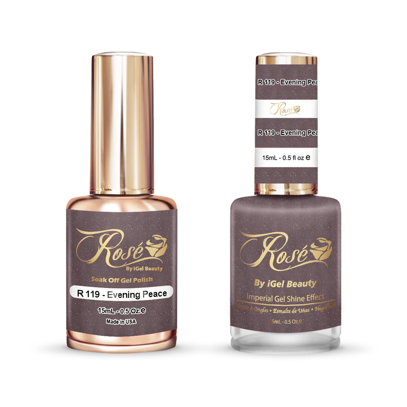 iGel 0.5oz, ROSE Collection, Gel Polish + Nail Lacquer, #119, Evening Peace