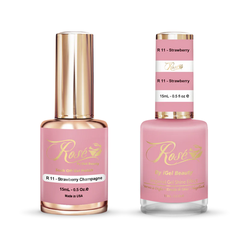 iGel 0.5oz, ROSE Collection, Gel Polish + Nail Lacquer, #011, Strawberry Champagne