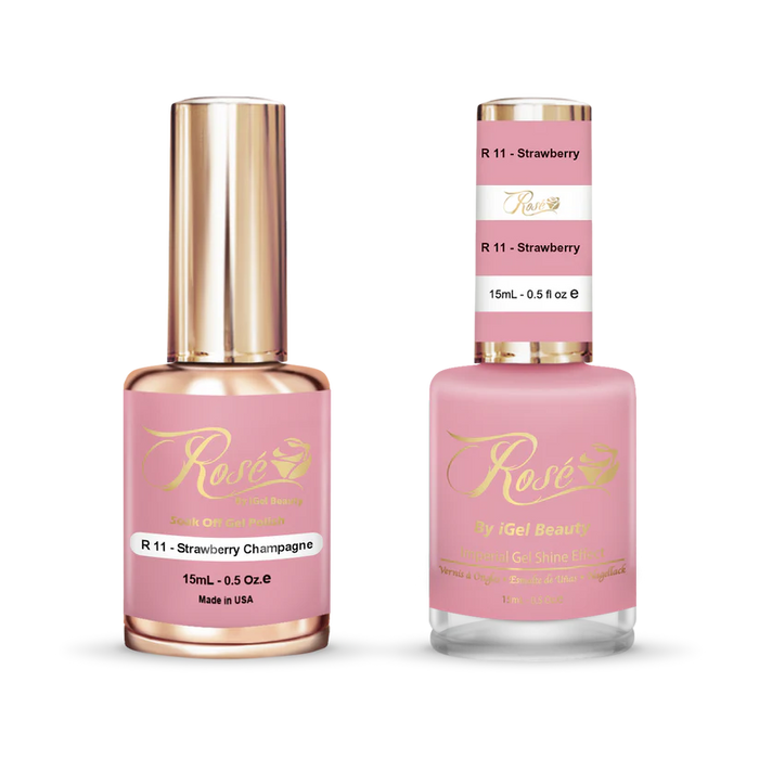 iGel 0.5oz, ROSE Collection, Gel Polish + Nail Lacquer, #011, Strawberry Champagne