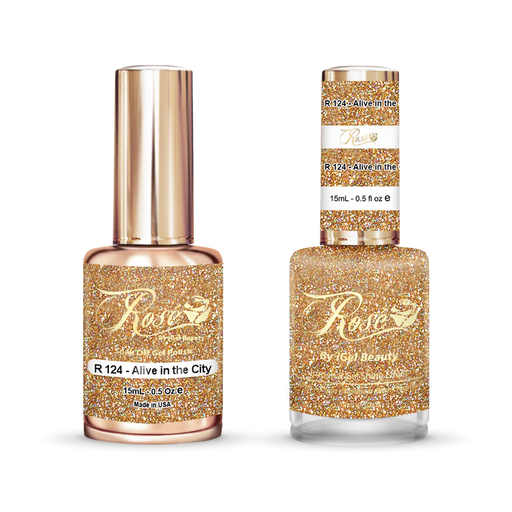 iGel 0.5oz, ROSE Collection, Gel Polish + Nail Lacquer, #124, Alive In The City