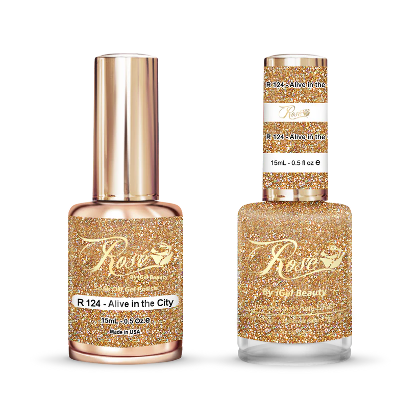 iGel 0.5oz, ROSE Collection, Gel Polish + Nail Lacquer, #124, Alive In The City