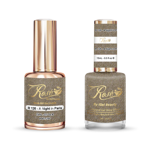 iGel 0.5oz, ROSE Collection, Gel Polish + Nail Lacquer, #126, A Night In Paris