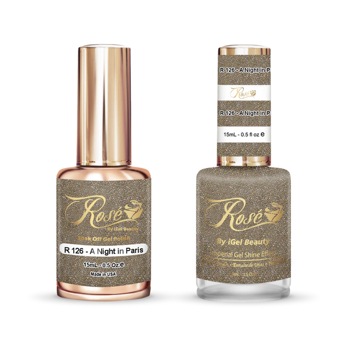 iGel 0.5oz, ROSE Collection, Gel Polish + Nail Lacquer, #126, A Night In Paris