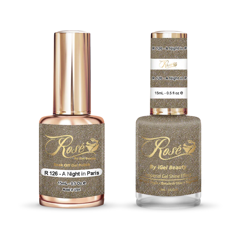 iGel 0.5oz, ROSE Collection, Gel Polish + Nail Lacquer, #126, A Night In Paris