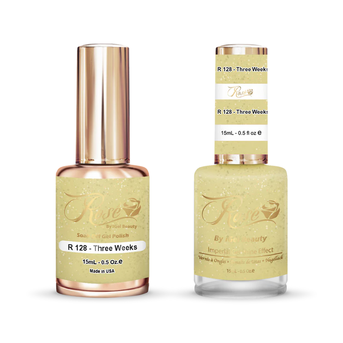 iGel 0.5oz, ROSE Collection, Gel Polish + Nail Lacquer, #128, Three Weeks