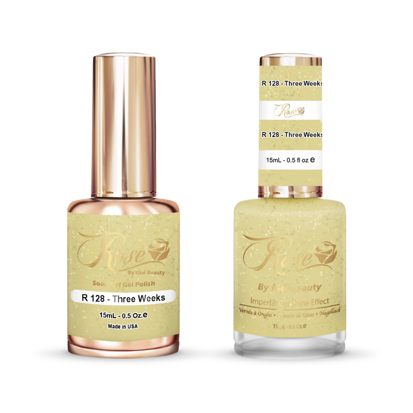 iGel 0.5oz, ROSE Collection, Gel Polish + Nail Lacquer, #128, Three Weeks