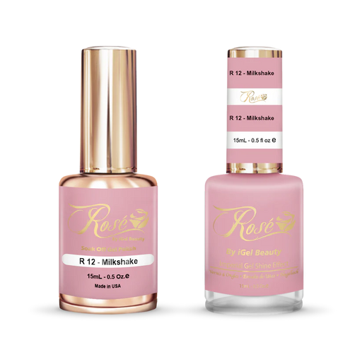 iGel 0.5oz, ROSE Collection, Gel Polish + Nail Lacquer, #012, Milkshake