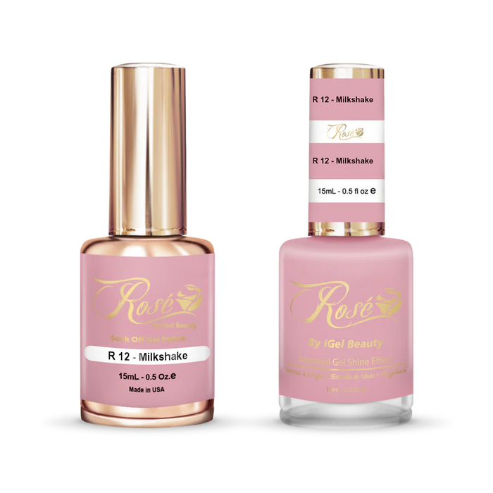 iGel 0.5oz, ROSE Collection, Gel Polish + Nail Lacquer, #012, Milkshake