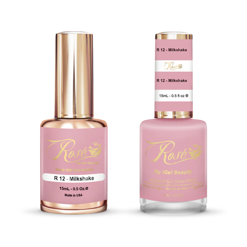 iGel 0.5oz, ROSE Collection, Gel Polish + Nail Lacquer, #012, Milkshake