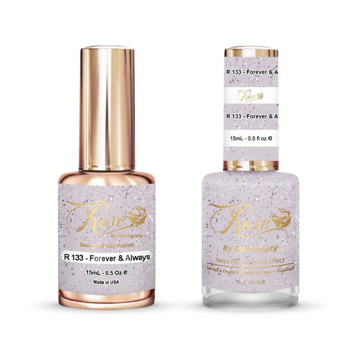 iGel 0.5oz, ROSE Collection, Gel Polish + Nail Lacquer, #133, Forever & Always