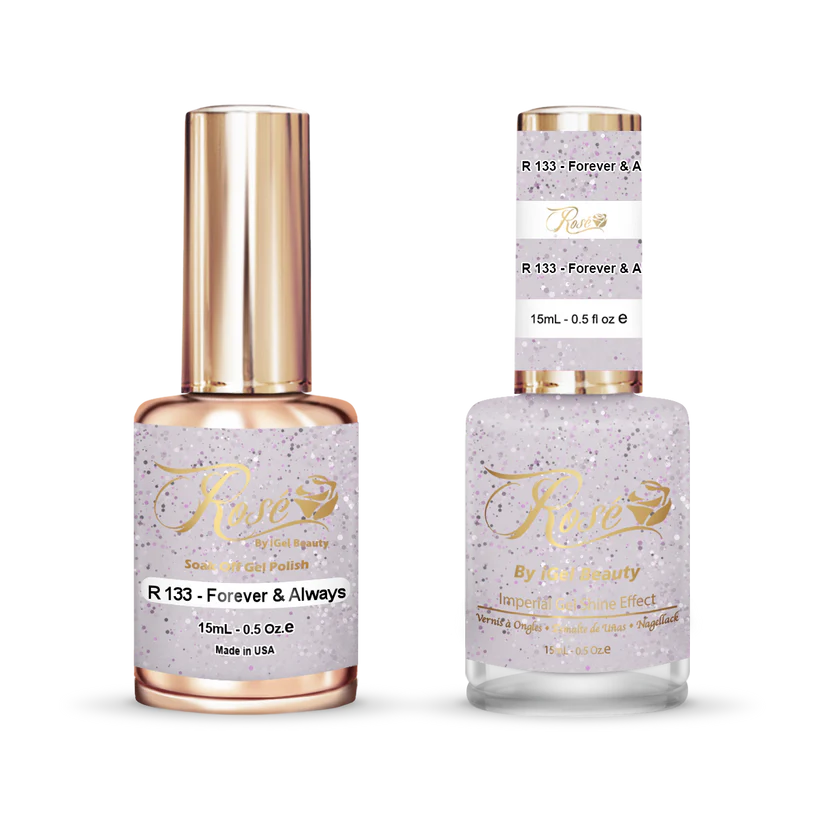 iGel 0.5oz, ROSE Collection, Gel Polish + Nail Lacquer, #133, Forever & Always