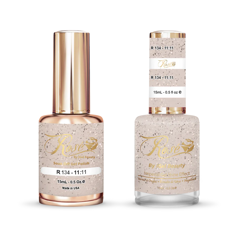 iGel 0.5oz, ROSE Collection, Gel Polish + Nail Lacquer, #134, 11:11
