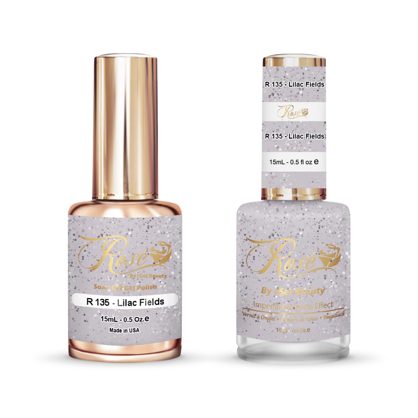 iGel 0.5oz, ROSE Collection, Gel Polish + Nail Lacquer, #135, Lilac Fields
