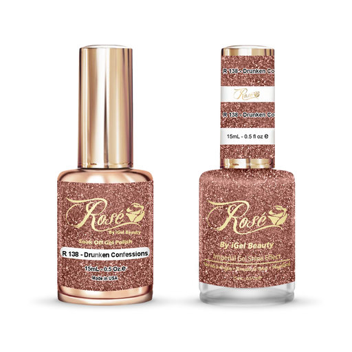 iGel 0.5oz, ROSE Collection, Gel Polish + Nail Lacquer, #138, Drunken Confessions