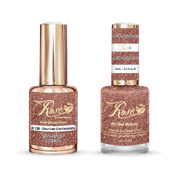 iGel 0.5oz, ROSE Collection, Gel Polish + Nail Lacquer, #138, Drunken Confessions