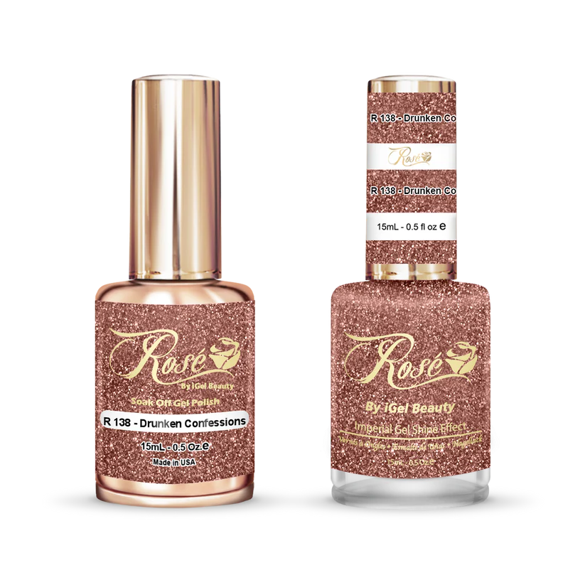 iGel 0.5oz, ROSE Collection, Gel Polish + Nail Lacquer, #138, Drunken Confessions