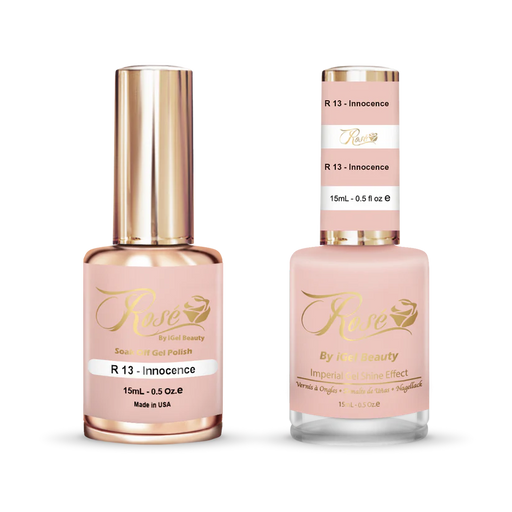 iGel 0.5oz, ROSE Collection, Gel Polish + Nail Lacquer, #013, Innocence