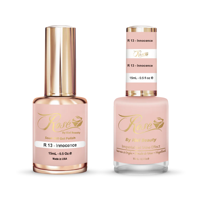 iGel 0.5oz, ROSE Collection, Gel Polish + Nail Lacquer, #013, Innocence