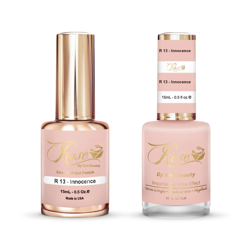 iGel 0.5oz, ROSE Collection, Gel Polish + Nail Lacquer, #013, Innocence
