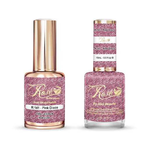 iGel 0.5oz, ROSE Collection, Gel Polish + Nail Lacquer, #141, Pink Disco