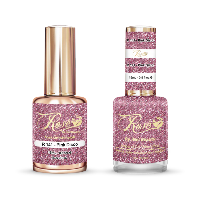 iGel 0.5oz, ROSE Collection, Gel Polish + Nail Lacquer, #141, Pink Disco