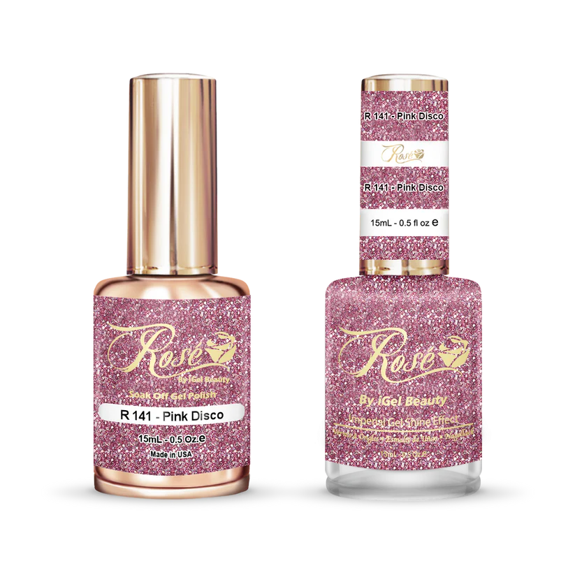 iGel 0.5oz, ROSE Collection, Gel Polish + Nail Lacquer, #141, Pink Disco