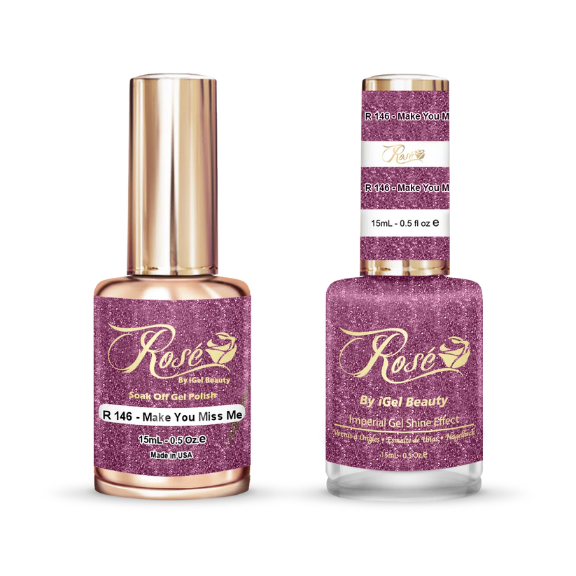 iGel 0.5oz, ROSE Collection, Gel Polish + Nail Lacquer, #146, Make You Miss Me