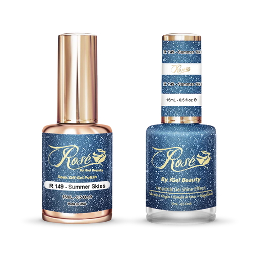 iGel 0.5oz, ROSE Collection, Gel Polish + Nail Lacquer, #149, Summer Skies