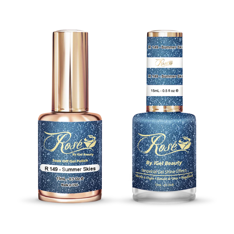 iGel 0.5oz, ROSE Collection, Gel Polish + Nail Lacquer, #149, Summer Skies