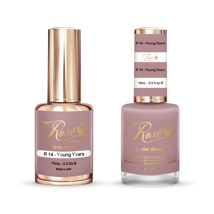 iGel 0.5oz, ROSE Collection, Gel Polish + Nail Lacquer, #014, Young Years