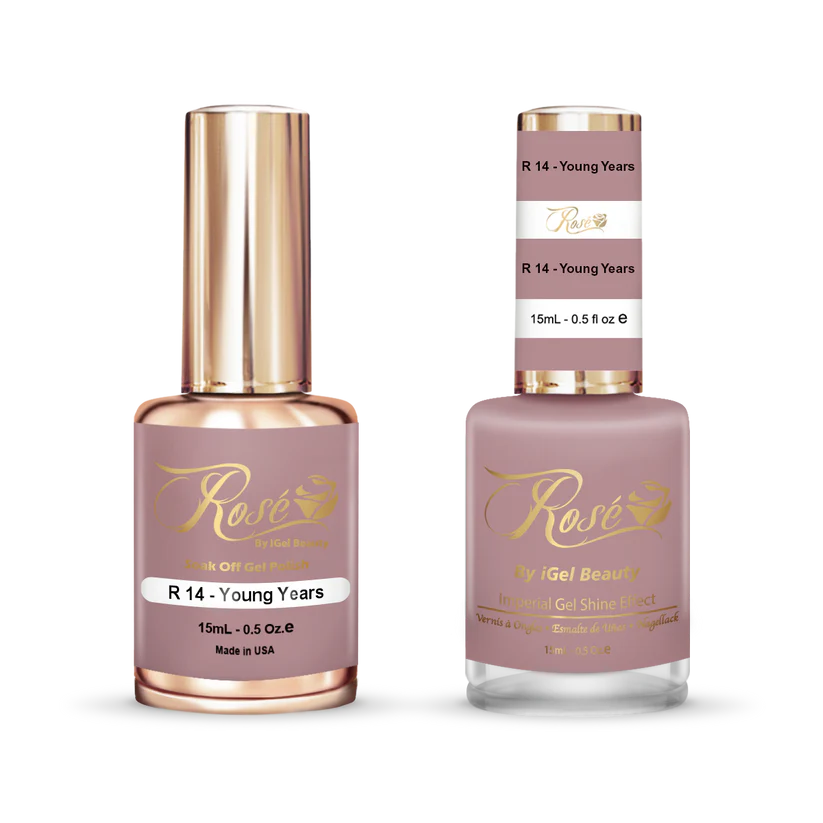 iGel 0.5oz, ROSE Collection, Gel Polish + Nail Lacquer, #014, Young Years
