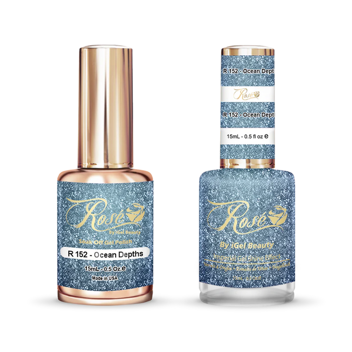 iGel 0.5oz, ROSE Collection, Gel Polish + Nail Lacquer, #152, Ocean Depths