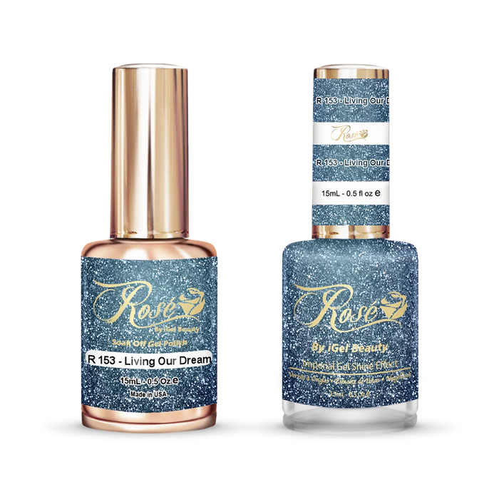 iGel 0.5oz, ROSE Collection, Gel Polish + Nail Lacquer, #153, Living Our Dream