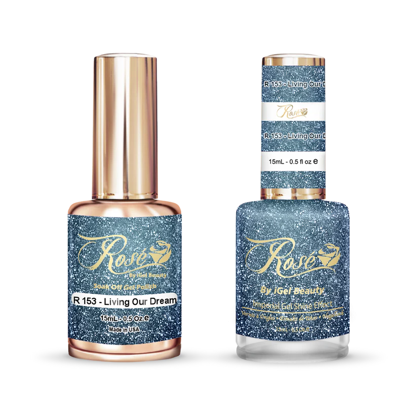 iGel 0.5oz, ROSE Collection, Gel Polish + Nail Lacquer, #153, Living Our Dream