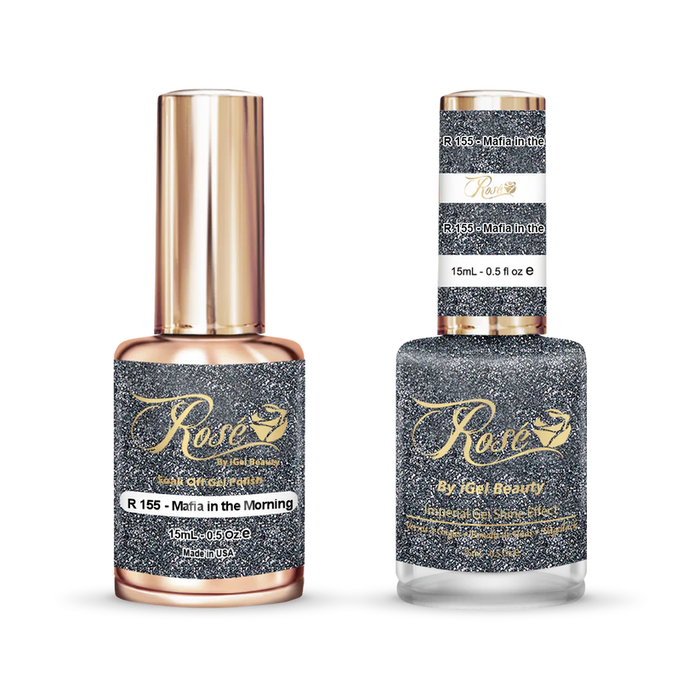 iGel 0.5oz, ROSE Collection, Gel Polish + Nail Lacquer, #155, Mafia in the Morning