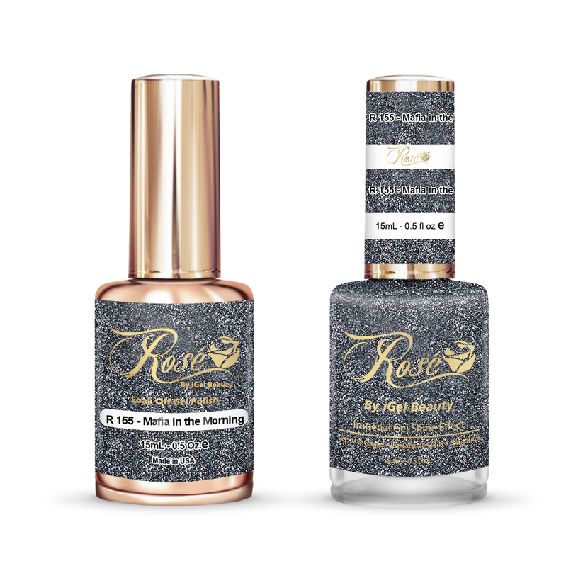 iGel 0.5oz, ROSE Collection, Gel Polish + Nail Lacquer, #155, Mafia in the Morning