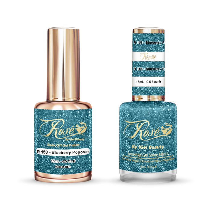 iGel 0.5oz, ROSE Collection, Gel Polish + Nail Lacquer, #158, Blueberry Popover
