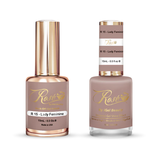 iGel 0.5oz, ROSE Collection, Gel Polish + Nail Lacquer, #015, Lady Feminine