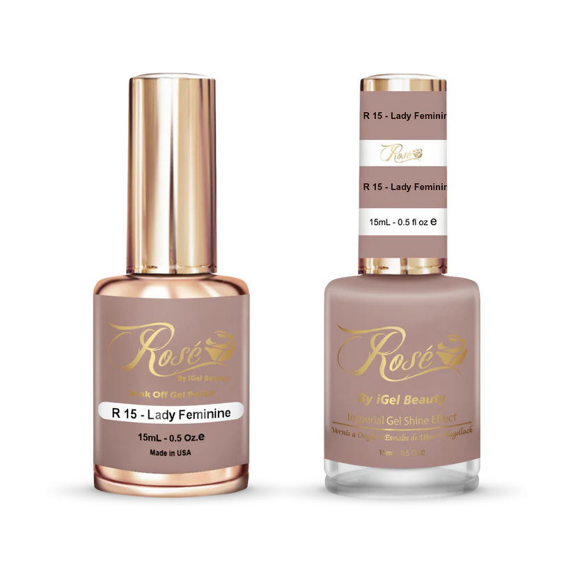 iGel 0.5oz, ROSE Collection, Gel Polish + Nail Lacquer, #015, Lady Feminine