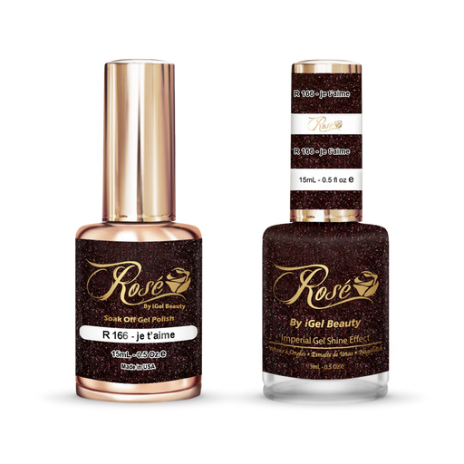 iGel 0.5oz, ROSE Collection, Gel Polish + Nail Lacquer, #166, Je T'aime