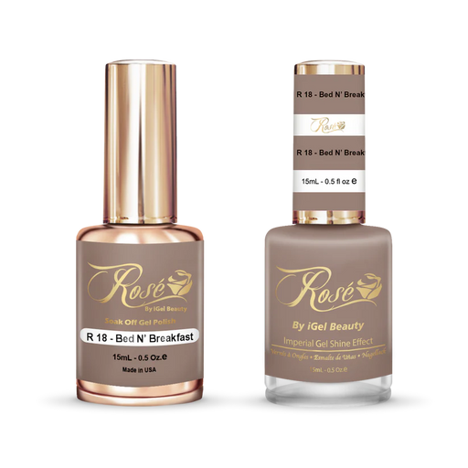 iGel 0.5oz, ROSE Collection, Gel Polish + Nail Lacquer, #018, Bed N' Breakfast