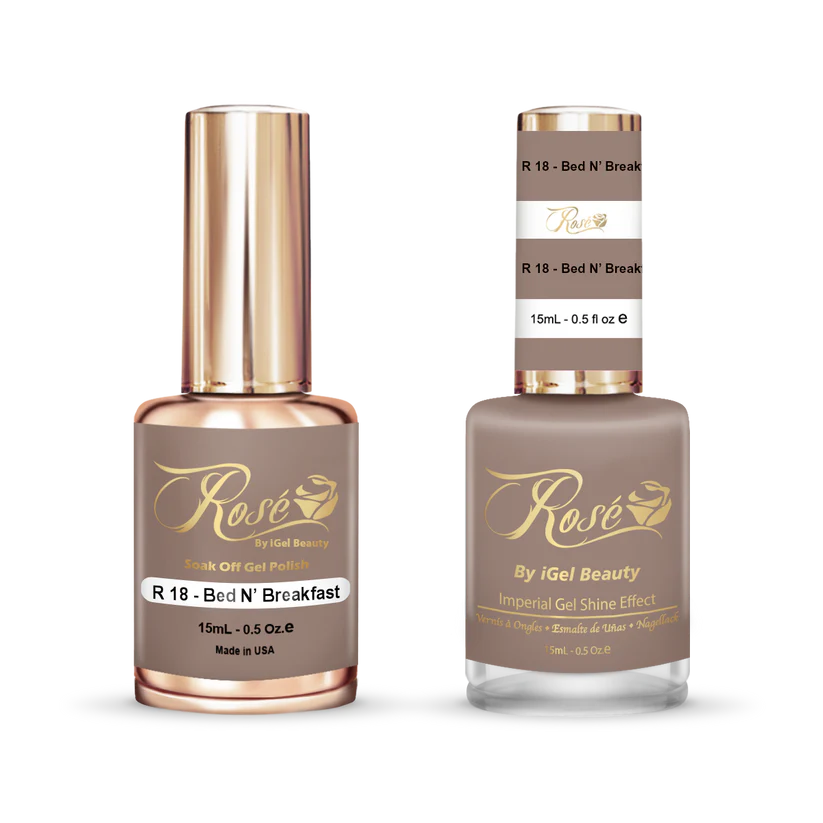 iGel 0.5oz, ROSE Collection, Gel Polish + Nail Lacquer, #018, Bed N' Breakfast
