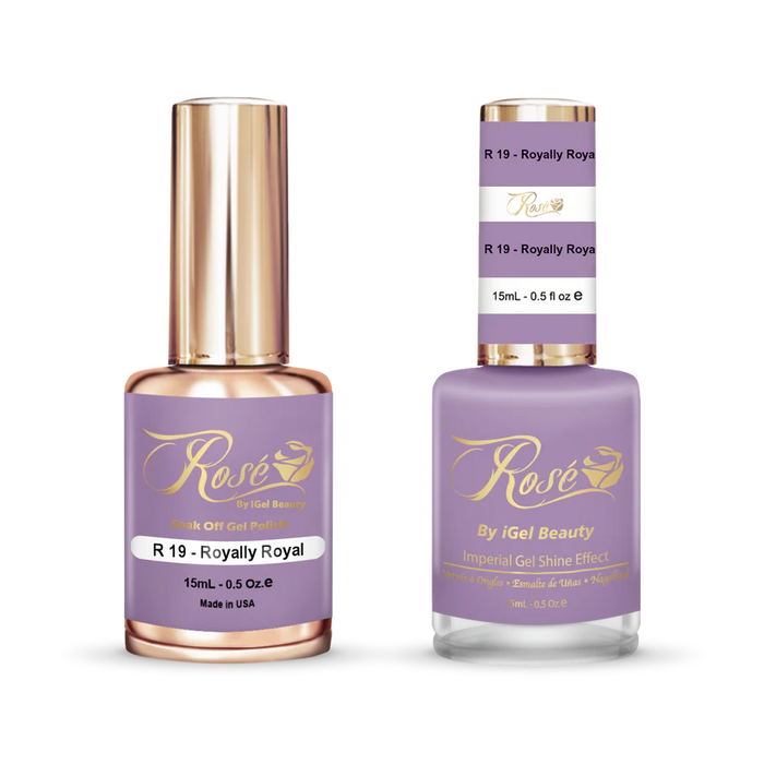 iGel 0.5oz, ROSE Collection, Gel Polish + Nail Lacquer, #019, Royally Royal