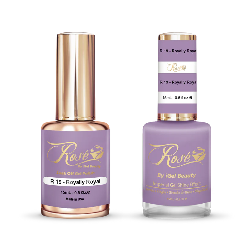 iGel 0.5oz, ROSE Collection, Gel Polish + Nail Lacquer, #019, Royally Royal