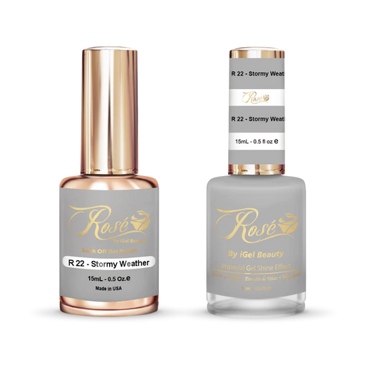 iGel 0.5oz, ROSE Collection, Gel Polish + Nail Lacquer, #022, Stormy Weather
