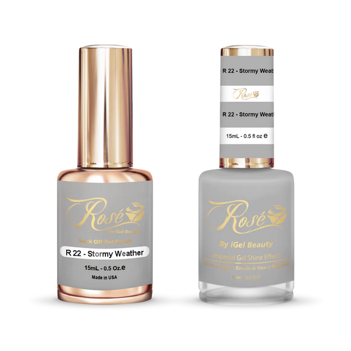 iGel 0.5oz, ROSE Collection, Gel Polish + Nail Lacquer, #022, Stormy Weather