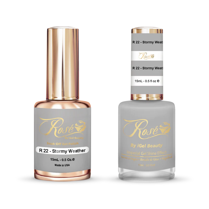 iGel 0.5oz, ROSE Collection, Gel Polish + Nail Lacquer, #022, Stormy Weather